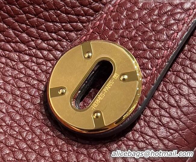 Trendy Design Hermes Lindy Bag 26cm in Clemence Leather 31012 Saddle Red 2026 (Half Handmade)