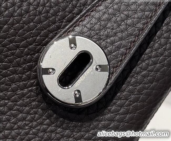 Luxury Cheap Hermes Lindy Bag 26cm in Clemence Leather 31012 Ebony 2026 (Half Handmade)