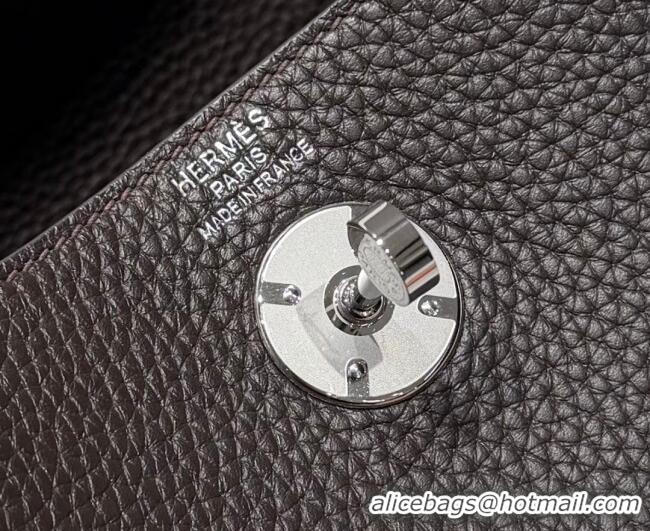 Luxury Cheap Hermes Lindy Bag 26cm in Clemence Leather 31012 Ebony 2026 (Half Handmade)