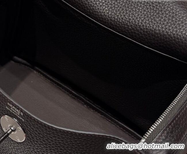 Luxury Cheap Hermes Lindy Bag 26cm in Clemence Leather 31012 Ebony 2026 (Half Handmade)