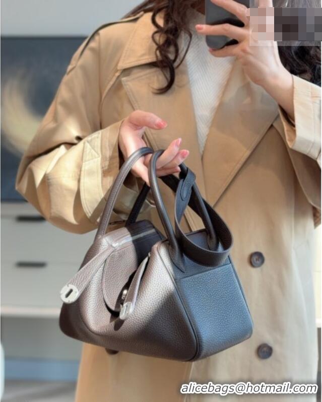 Luxury Cheap Hermes Lindy Bag 26cm in Clemence Leather 31012 Ebony 2026 (Half Handmade)