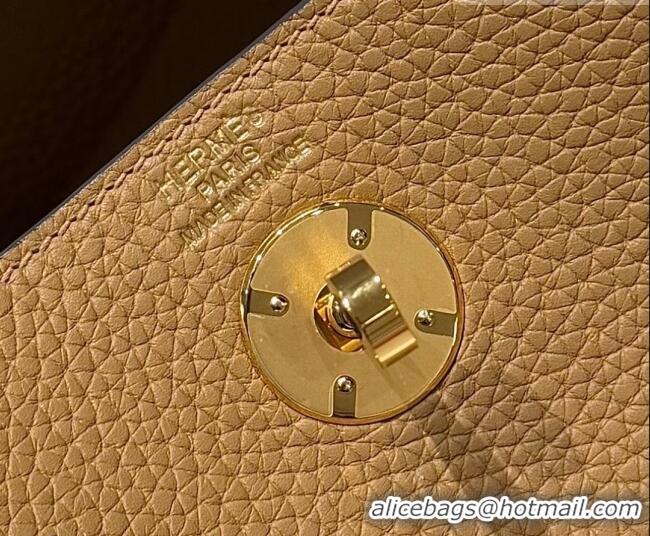 Luxury Discount Hermes Lindy Bag 26cm in Clemence Leather 31012 Biscuits Beige 2026 (Half Handmade)