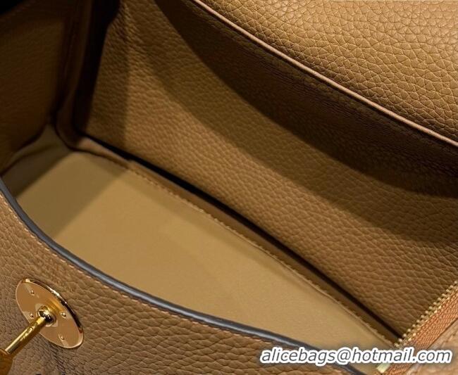 Luxury Discount Hermes Lindy Bag 26cm in Clemence Leather 31012 Biscuits Beige 2026 (Half Handmade)