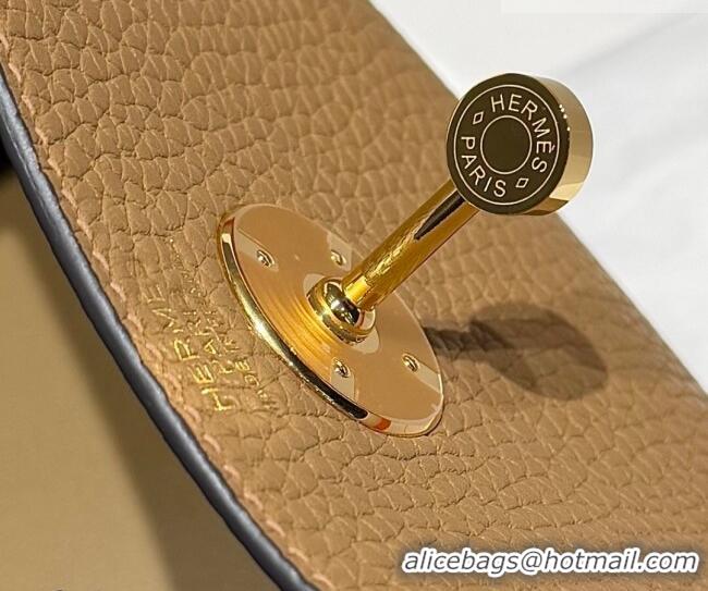 Luxury Discount Hermes Lindy Bag 26cm in Clemence Leather 31012 Biscuits Beige 2026 (Half Handmade)
