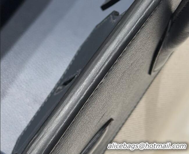 Famous Brand Hermes Birkin 35cm Bag in Canvas and Swift Calfskin Leather H0035 Slate Grey/Silver 2026