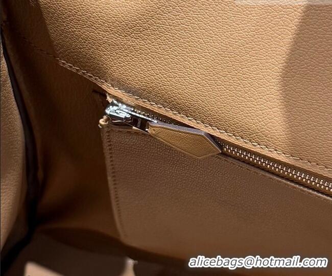 Good Looking Hermes Birkin 35cm Bag in Canvas and Swift Calfskin Leather H0035 Milk Tea 2026