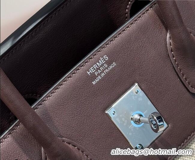 Traditional Discount Hermes Birkin 35cm Bag in Canvas and Swift Calfskin Leather H0035 Ebony 2026
