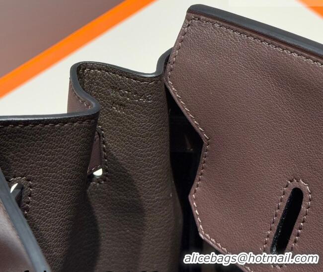 Traditional Discount Hermes Birkin 35cm Bag in Canvas and Swift Calfskin Leather H0035 Ebony 2026