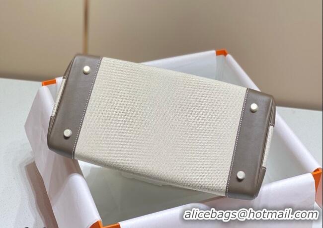 Low Cost Hermes Birkin 35cm Bag in Canvas and Swift Calfskin Leather H0035 Elephant Grey 2026