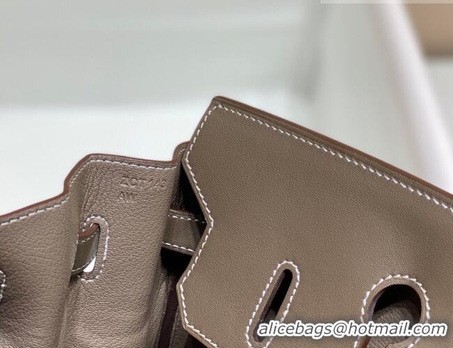 Low Cost Hermes Birkin 35cm Bag in Canvas and Swift Calfskin Leather H0035 Elephant Grey 2026