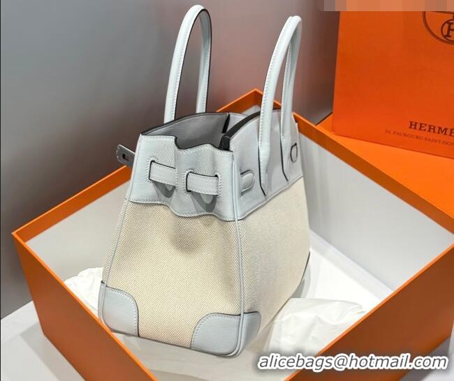 Top Design Hermes Birkin 30cm Bag in Canvas and Swift Calfskin Leather H0030 Puppet Grey 2026