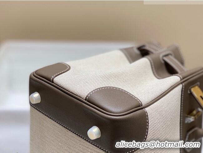 Buy Fashionable Hermes Birkin 30cm Bag in Canvas and Swift Calfskin Leather H0030 Elephant Grey 2026