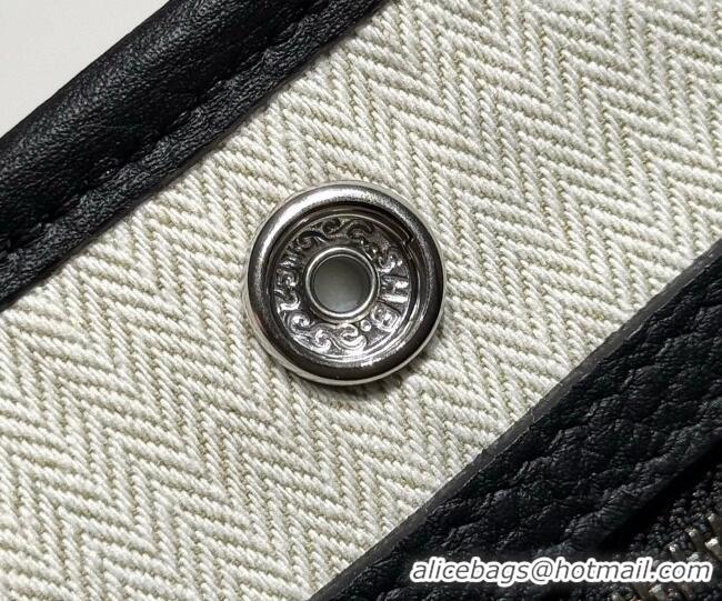 Famous Brand Hermes Garden Party Mini Bag 23cm in Negonda Leather 31032 Black/Silver 2026 (Half Handmade)