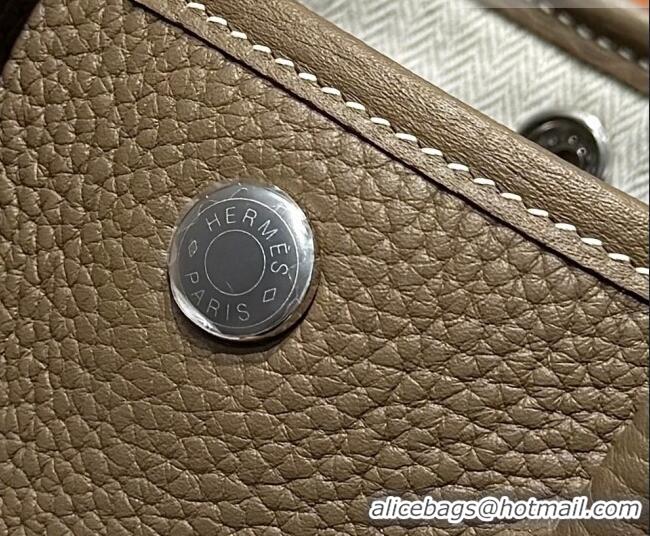 High Quality Hermes Garden Party Mini Bag 23cm in Negonda Leather 31032 Elephant Grey/Silver 2026 (Half Handmade)