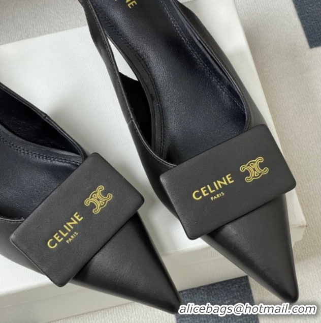 Purchase Celine Signature Slingbacks Pump 5cm in Lambskin Leather 0227003 Black 2026