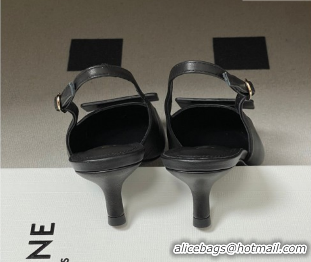 Purchase Celine Signature Slingbacks Pump 5cm in Lambskin Leather 0227003 Black 2026