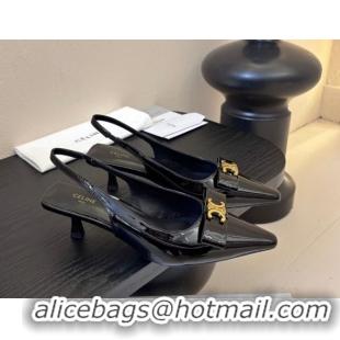 Best Grade Celine Bow Slingbacks Pump in Patent Leather 0227006 Black 2026