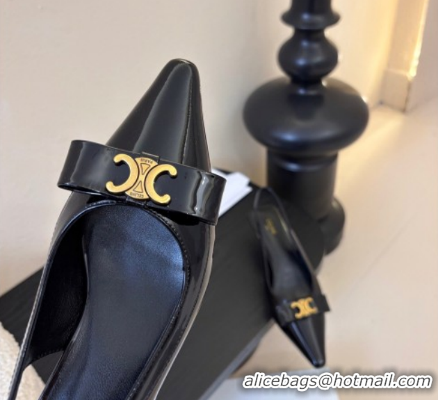 Best Grade Celine Bow Slingbacks Pump in Patent Leather 0227006 Black 2026