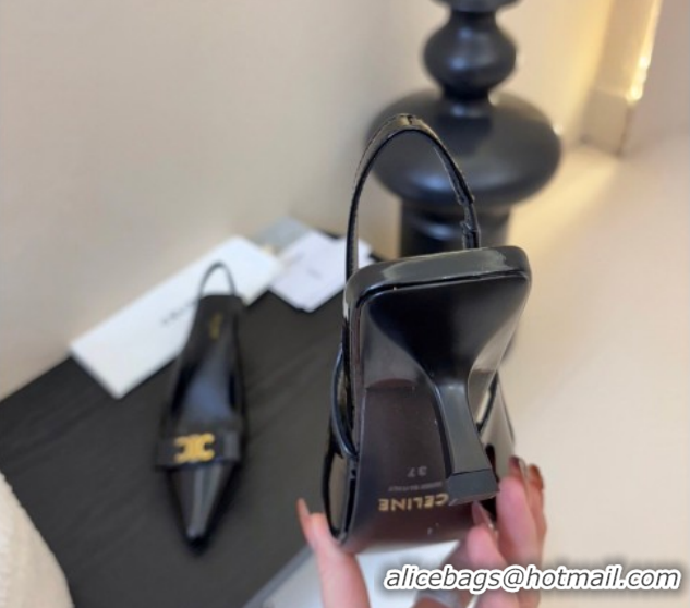 Best Grade Celine Bow Slingbacks Pump in Patent Leather 0227006 Black 2026