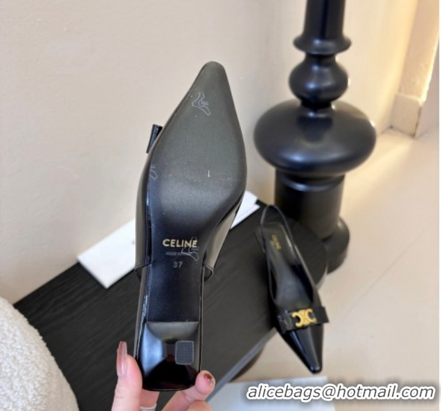 Best Grade Celine Bow Slingbacks Pump in Patent Leather 0227006 Black 2026