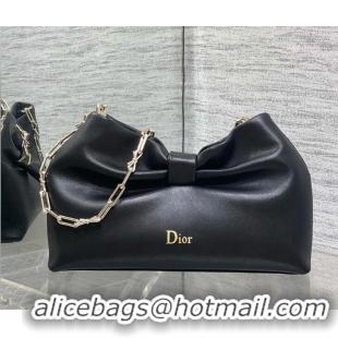 Buy New Cheap Dior Bow Medium Bag in Lambskin Leather 0715PUQO Black 2026