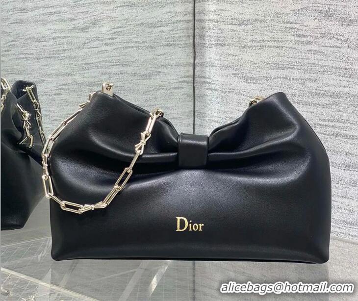 Buy New Cheap Dior Bow Medium Bag in Lambskin Leather 0715PUQO Black 2026