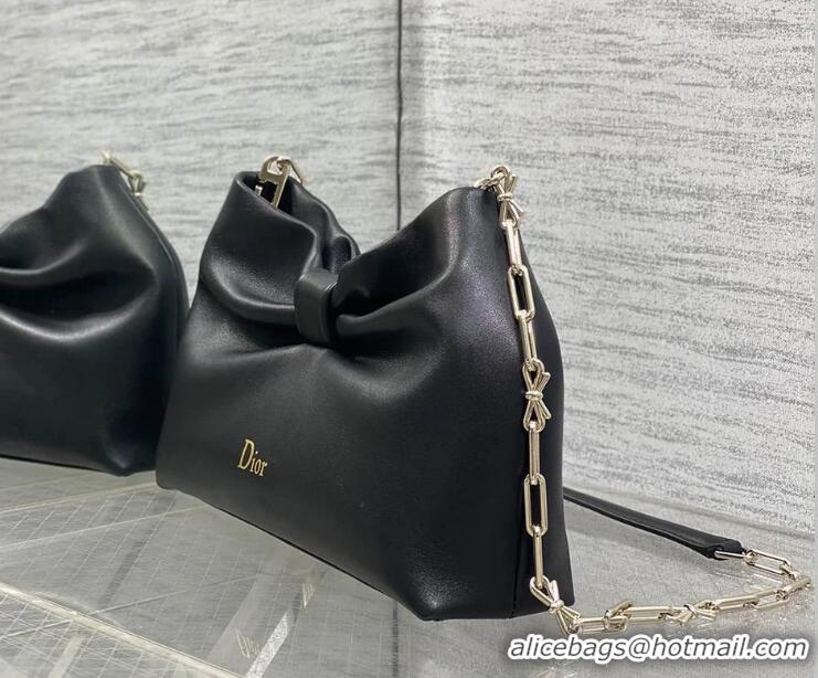 Buy New Cheap Dior Bow Medium Bag in Lambskin Leather 0715PUQO Black 2026