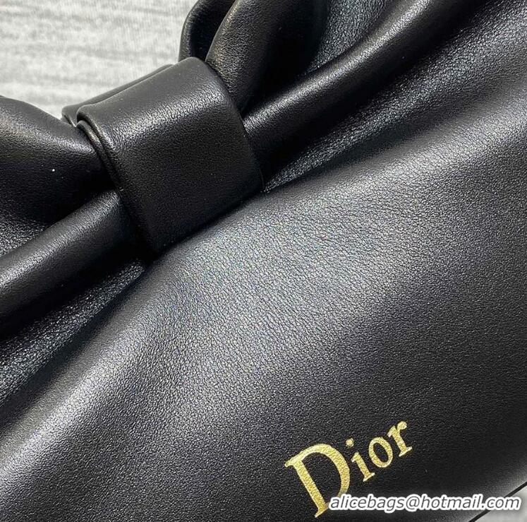 Buy New Cheap Dior Bow Medium Bag in Lambskin Leather 0715PUQO Black 2026
