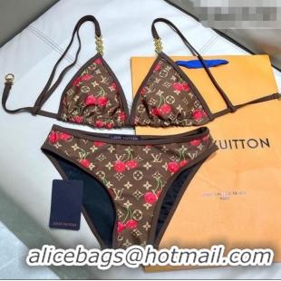 ​Inexpensive Louis Vuitton LV x TM Cerise Cherry Bikini Set 0721 Brown 2025