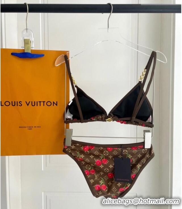 ​Inexpensive Louis Vuitton LV x TM Cerise Cherry Bikini Set 0721 Brown 2025