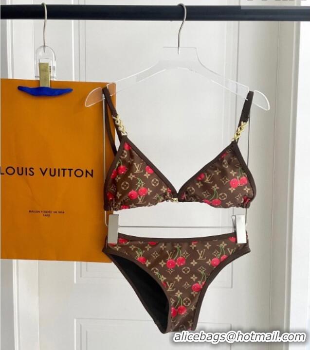 ​Inexpensive Louis Vuitton LV x TM Cerise Cherry Bikini Set 0721 Brown 2025
