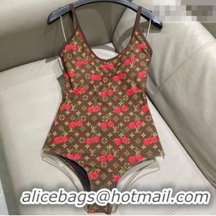 Super Quality Louis Vuitton LV x TM Cerise Cherry Swimsuit 1AHIBU Brown 2025