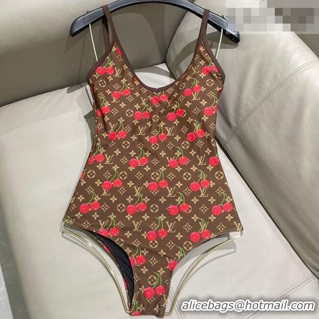 Super Quality Louis Vuitton LV x TM Cerise Cherry Swimsuit 1AHIBU Brown 2025
