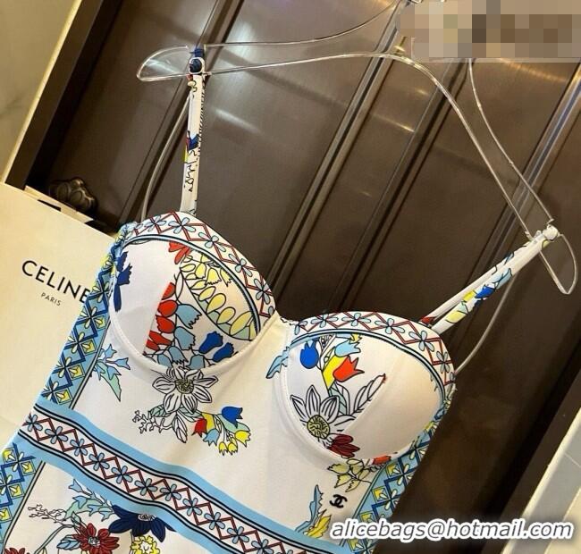 ​Top Design Chanel Printed Swimsuit 0723 White 2025