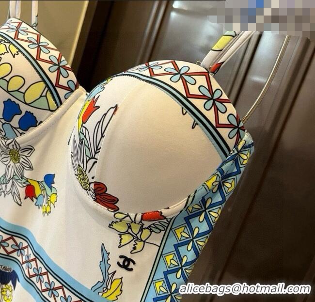 ​Top Design Chanel Printed Swimsuit 0723 White 2025