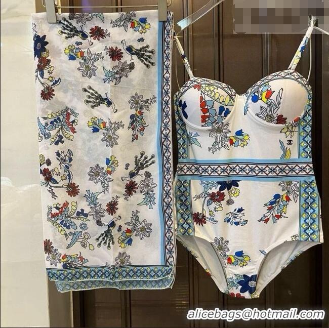 ​Top Design Chanel Printed Swimsuit 0723 White 2025