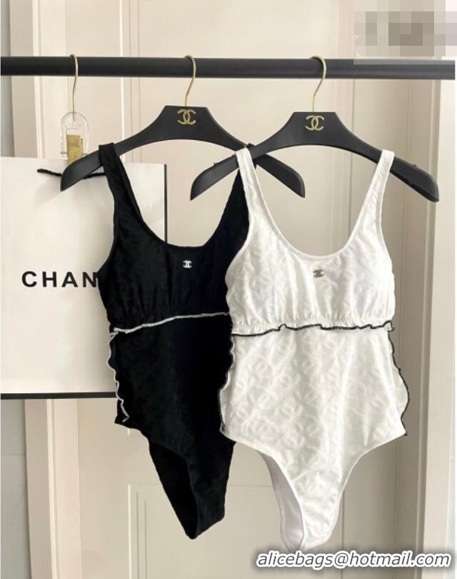 Pretty Style Chanel CC Allover Swimsuit 0723 White 2025