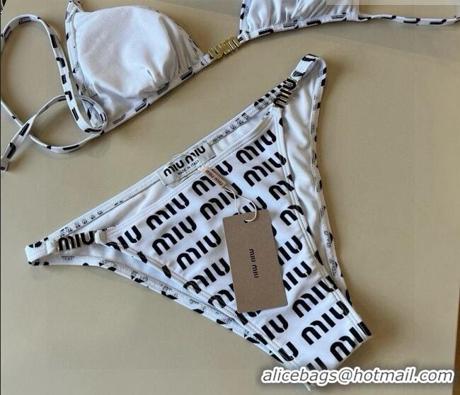 Super Quality Miu Miu Logo Allover Bikini 0723 Black/White 2025