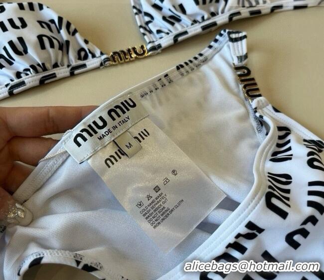 Super Quality Miu Miu Logo Allover Bikini 0723 Black/White 2025