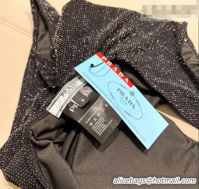 ​Top Grade Prada Shiny Swimsuit 0723 Black 2025
