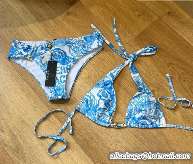 Luxury Cheap Versace Bikini 0723 Blue 2025