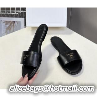 Grade Quality Celine Coast Flat Slides Sandal in Lambskin Leather 0227010 Black 2026