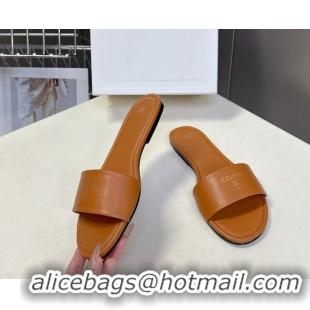 Charming Celine Coast Flat Slides Sandal in Lambskin Leather Sahara 0227012 2026