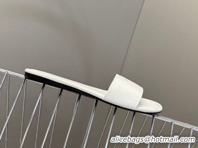 Top Grade Celine Coast Flat Slides Sandal in Lambskin Leather 0227014 White 2026