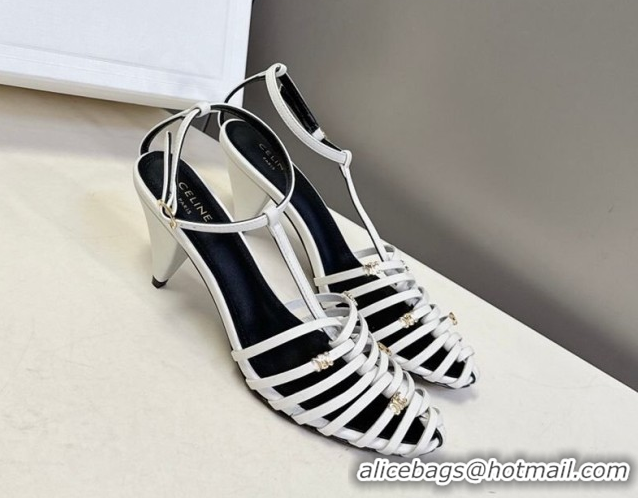 Good Product Celine Cage Heeled Sandals 6cm in Calfskin Leather White 0227023 2026