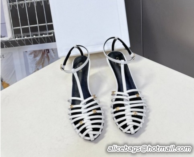 Good Product Celine Cage Heeled Sandals 6cm in Calfskin Leather White 0227023 2026