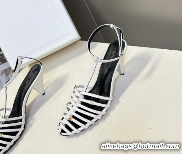 Good Product Celine Cage Heeled Sandals 6cm in Calfskin Leather White 0227023 2026