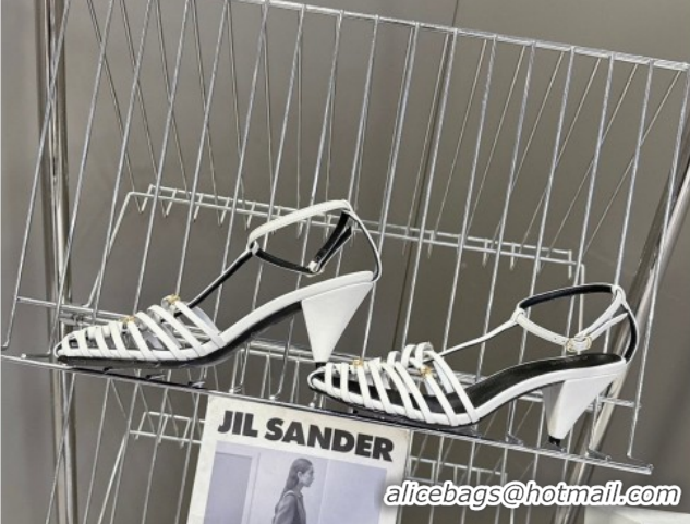 Good Product Celine Cage Heeled Sandals 6cm in Calfskin Leather White 0227023 2026