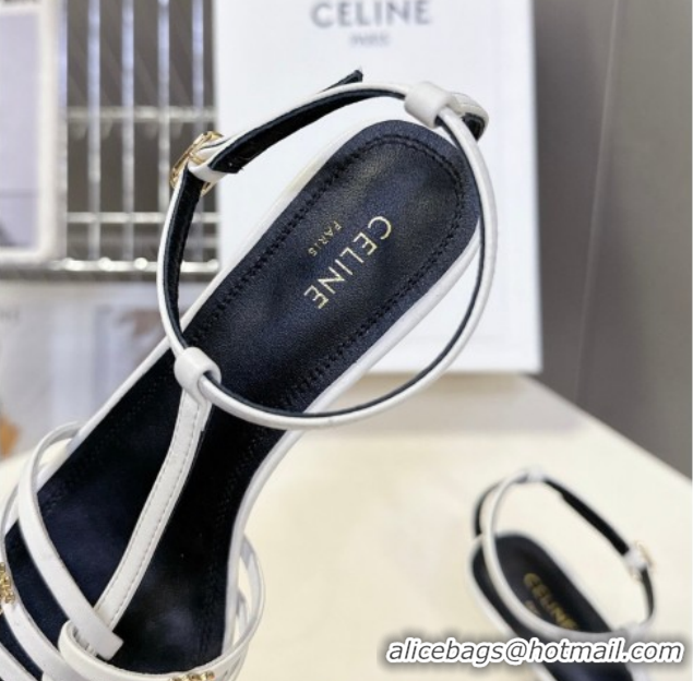Good Product Celine Cage Heeled Sandals 6cm in Calfskin Leather White 0227023 2026
