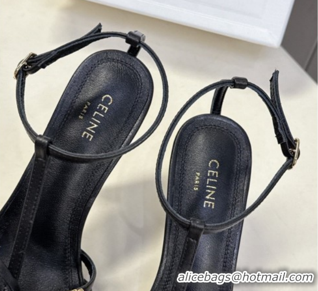 Unique Style Celine Cage Heeled Sandals 8cm in Calfskin Leather Black 0227026 2026